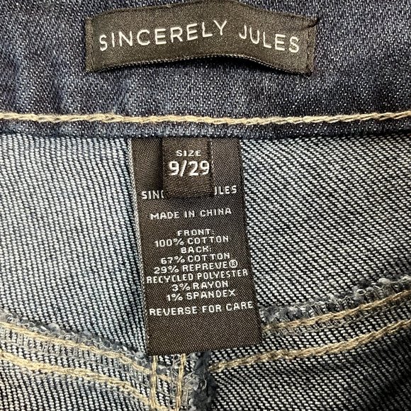 Sincerely Jules Jeans Womens 9/29 Blue High Waist Button Fly Mom Stovepipe Dark - Picture 8 of 10